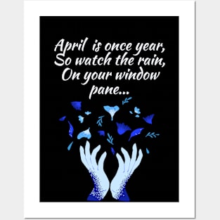 April rain flowers rainy day theme Posters and Art